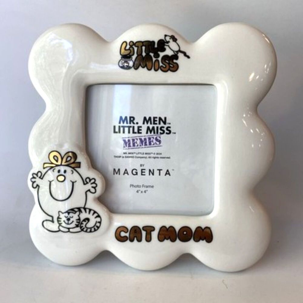 Mr Men Little Miss CAT MOM Frame By Magenta 4x4 Ceramic White Mouse Fish